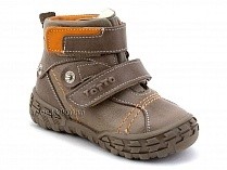 248-134,88,85 Тотто (Totto), ботинки демисезонные утепленные, байка, коричневый, бежевый, оранжевый, кожа. в Якутске