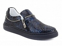 295-114(31-36) Миниколор (Minicolor), туфли детские ортопедические профилактические, кожа, синий крокодил в Якутске
