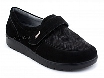 231115 Сурсил-Орто (Sursil-Ortho), туфли для взрослых, черные, кожа, стрейч ткань, полнота 6 в Якутске