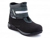 11-531-2 (20-21р) Скороход (Skorohod), ботинки демисезонные утепленные, байка, гидрофобная кожа, серый, черный 
