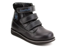 23-253 Сурсил (Sursil-Ortho), ботинки детские ортопедические с высоким берцем, кожа, нубук, черный в Якутске