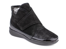 200233  Сурсил-Орто (Sursil-Ortho), ботинки для взрослых, черные, нубук, стрейч, кожа, полнота 7 