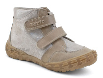201-191,138 Тотто (Totto), ботинки демисезонние детские профилактические на байке, кожа, серо-бежевый в Якутске