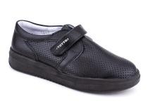 30024-701 Тотто (Totto), туфли школьные ортопедические профилактические перфорированная, кожа, чёрный в Якутске