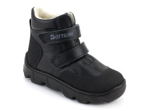 BL-271(05) Боттилини (Bottilini), ботинки  детские демисезонные  ортопедические профилактические, кожа, байка, черный в Якутске