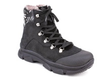 2644-А-01МК (37-40) Миниколор (Minicolor), ботинки зимние подростковые ортопедические профилактические, нубук, натуральный мех, черный 