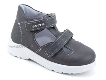 0228-821 Тотто (Totto), туфли детские ортопедические профилактические, кожа, серый в Якутске