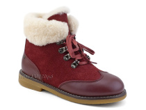 А44-071-3 Сурсил (Sursil-Ortho), ботинки детские ортопедические профилактичские, зимние, натуральный мех, замша, кожа, бордовый в Якутске