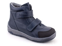 2458-712 Тотто (Totto), ботинки детские утепленные ортопедические профилактические, кожа, синий. в Якутске