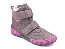 3542-607,0139 Тотто (Totto), ботинки детские утепленные ортопедические профилактические, кожа, шерсть, лиловый, малиновый 