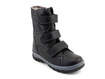 207ч (26-30) Аквелла (Akwella), ботинки зимние ортопедические с высоким берцем, натуральная шерсть, кожа, черный в Якутске