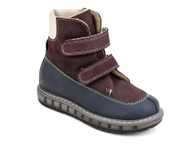 23001-060,01 Тапибу (Tapiboo), ботинки детские демисезонны утепленные, байка, кожа, бордовый 