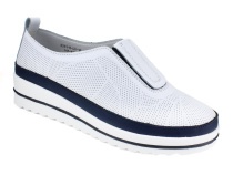 K231-R-LX-16-A (41-43) Кумфо (Kumfo) туфли для взрослых, перфорированная кожа, белый, синий в Якутске